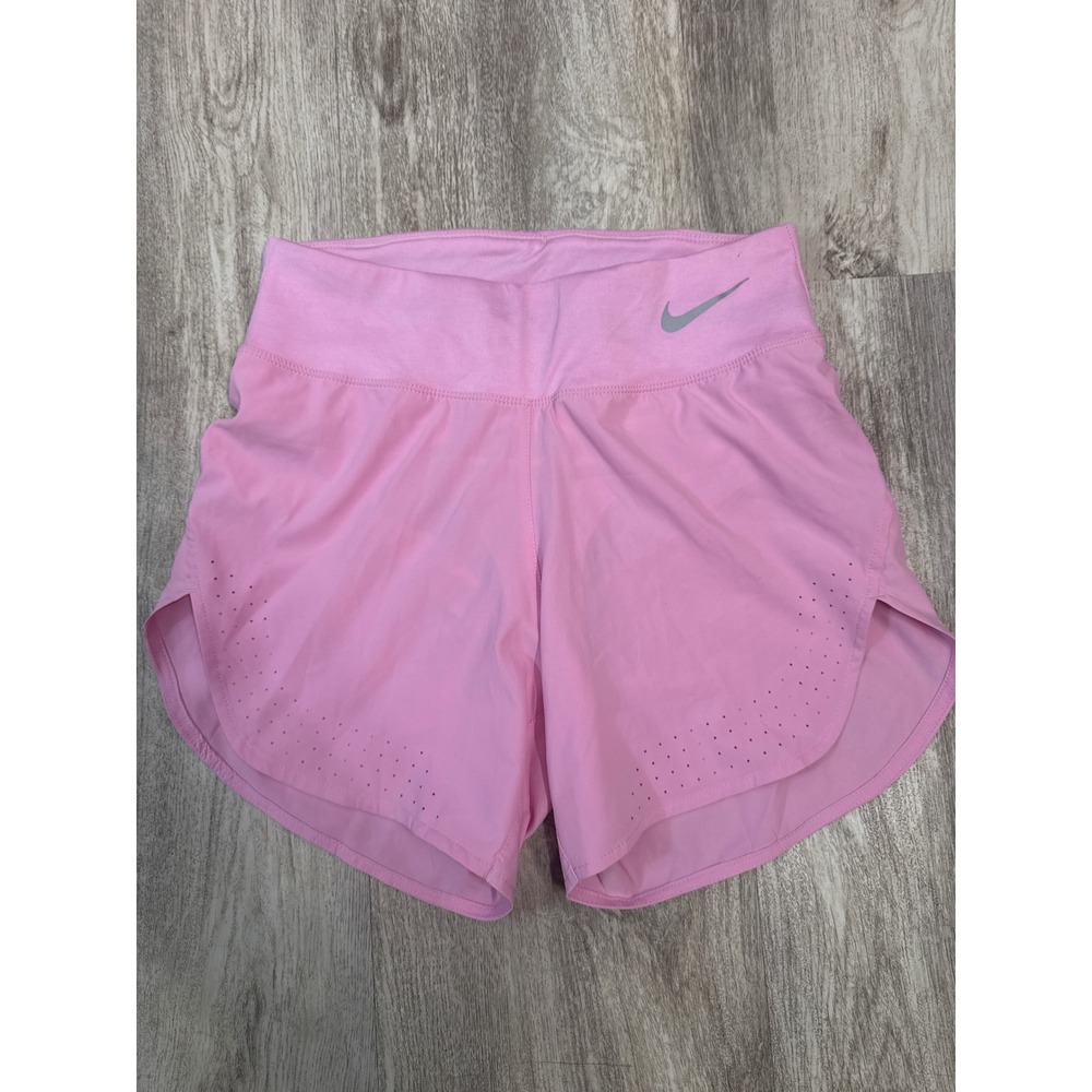 Nike Eclipse 2-in-1  Womens Dri-FIT Running Shorts Pink Laser Cut Size XS - Picture 2 of 9